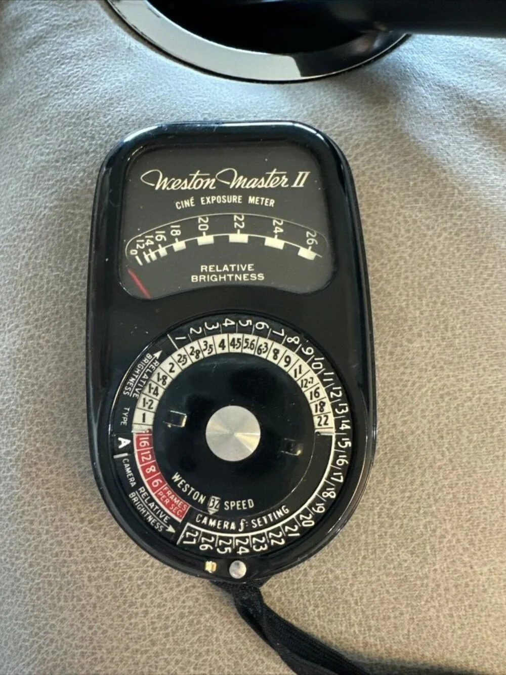 Weston Master II Cine Exposure Meter Model 736 With Strap Vtg Photography Tool